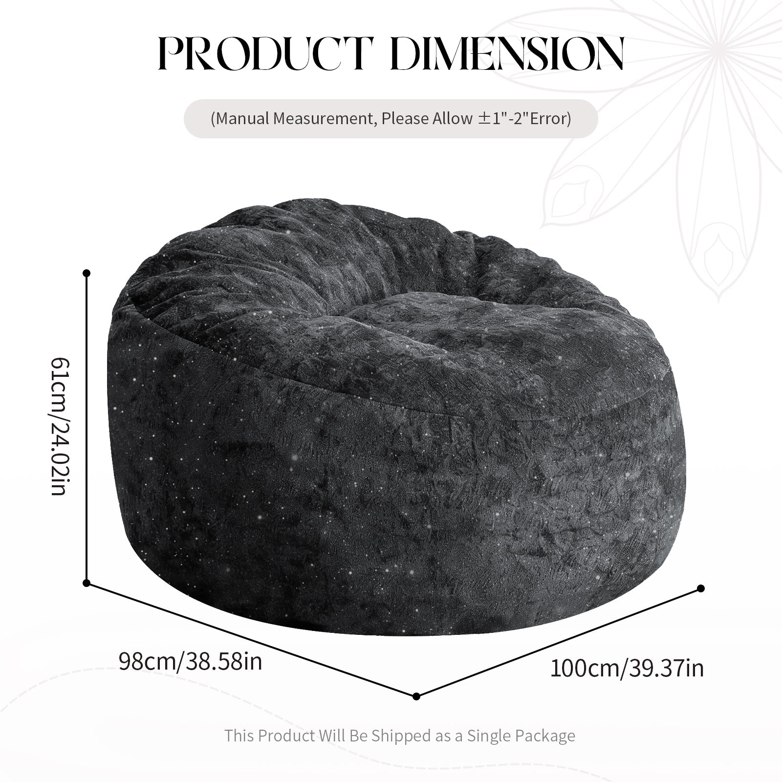 Bean Bag Chair Curved High-Back Full-Body Contour Support
