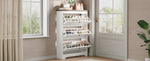 Shoe Cabinet with 3 Doors and Large Capacity, White Wood Look
