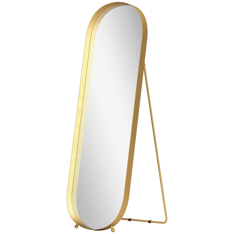 Full Length Mirror, 160 x 50 cm, Metal Framed, Gold
