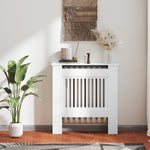 Radiator cover with horizontal slats for living room and bedroom, white