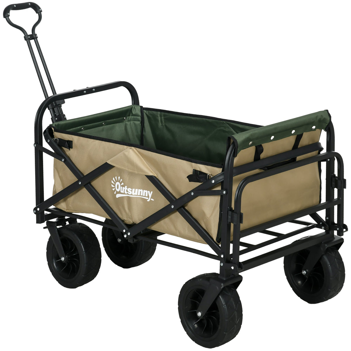 Handcart Foldable Cargo Cart, 100 kg, Khaki Oxford