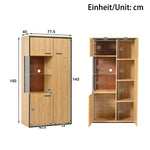 Display Cabinet, 150Hcm LED Glass Multi-Purpose, 15 Color Options