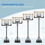 Outdoor Basketball Hoop, Adjustable Height, Wheels, Steel, Black
