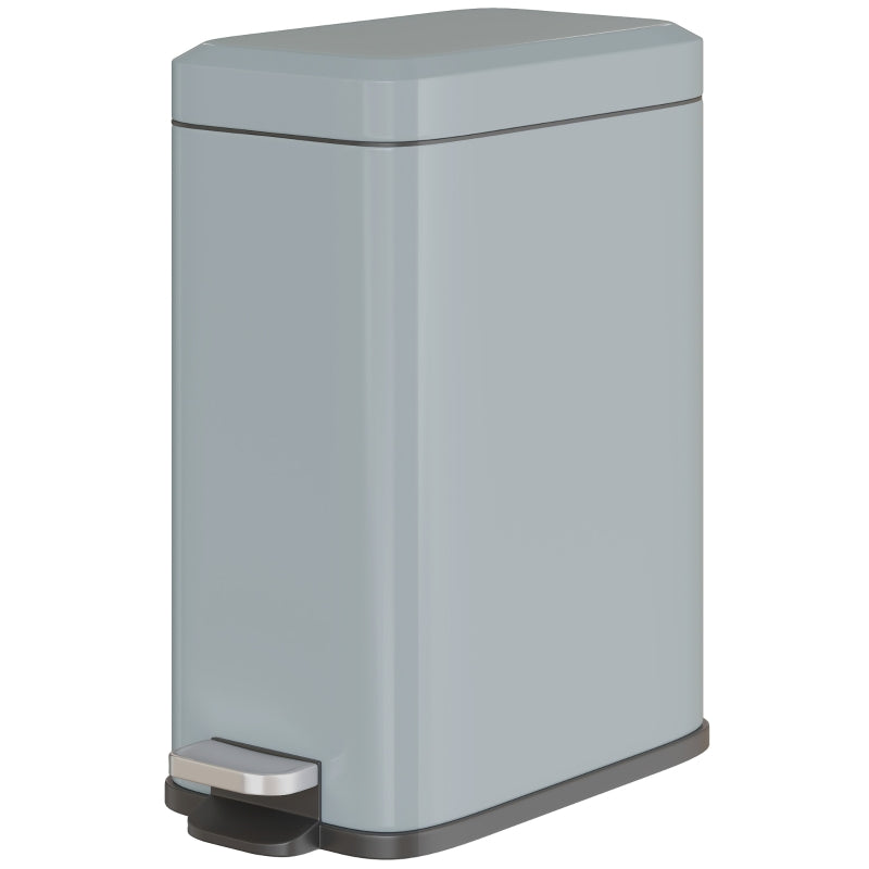 Metal Trash Can with Foot Pedal & Inner Bucket, 5L, Grey