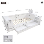 Lit Enfant Simple avec Tiroirs et Rangement, 90x190cm, Blanc