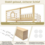 Children's Bunk Bed 90x200cm Cabin Storage, White & Natural Wood