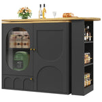Bar Table 360° Rotating Counter with Storage, White/Black