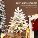 Mini Christmas Tree 60cm with 35 LED Lights & Snow, White