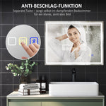 Bathroom Mirror LED Bluetooth Anti-Fog Touch Switch, 80x60cm, Silver