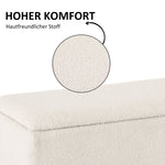 Storage Bench, Upholstered with Hinged Lid, 95x38x45cm, Velvet Look
