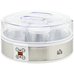 Yogurt Maker Machine, 7 Glass Jars, Stainless Steel, Silver and White