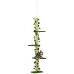 Cat Tree, Height Adjustable Jute, Green and Yellow