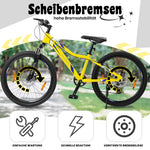24-Inch Mountain Bike for Boys and Girls, 6-Speed Gears and Shock-Absorbing Fork, Steel Frame