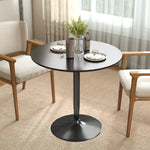 Dining Table Round Ø80 cm 2-Seater Non-Slip - Black