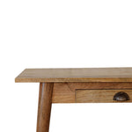 Solid Wood Mini Writing Desk, 1 Drawer, Brown