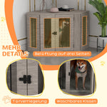 Square Dog Cage, Cushion Latch, Walnut