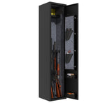 Gun Cabinet 5 Long Guns Rifles Pistols Quick Access Steel Safe 138x30x30cm
