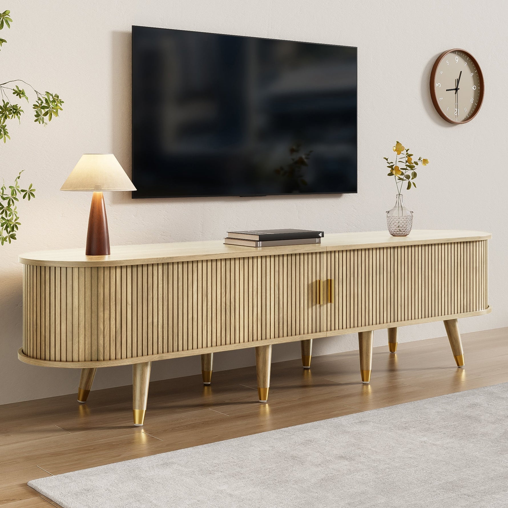 TV Cabinet Sliding Doors Unique Design
