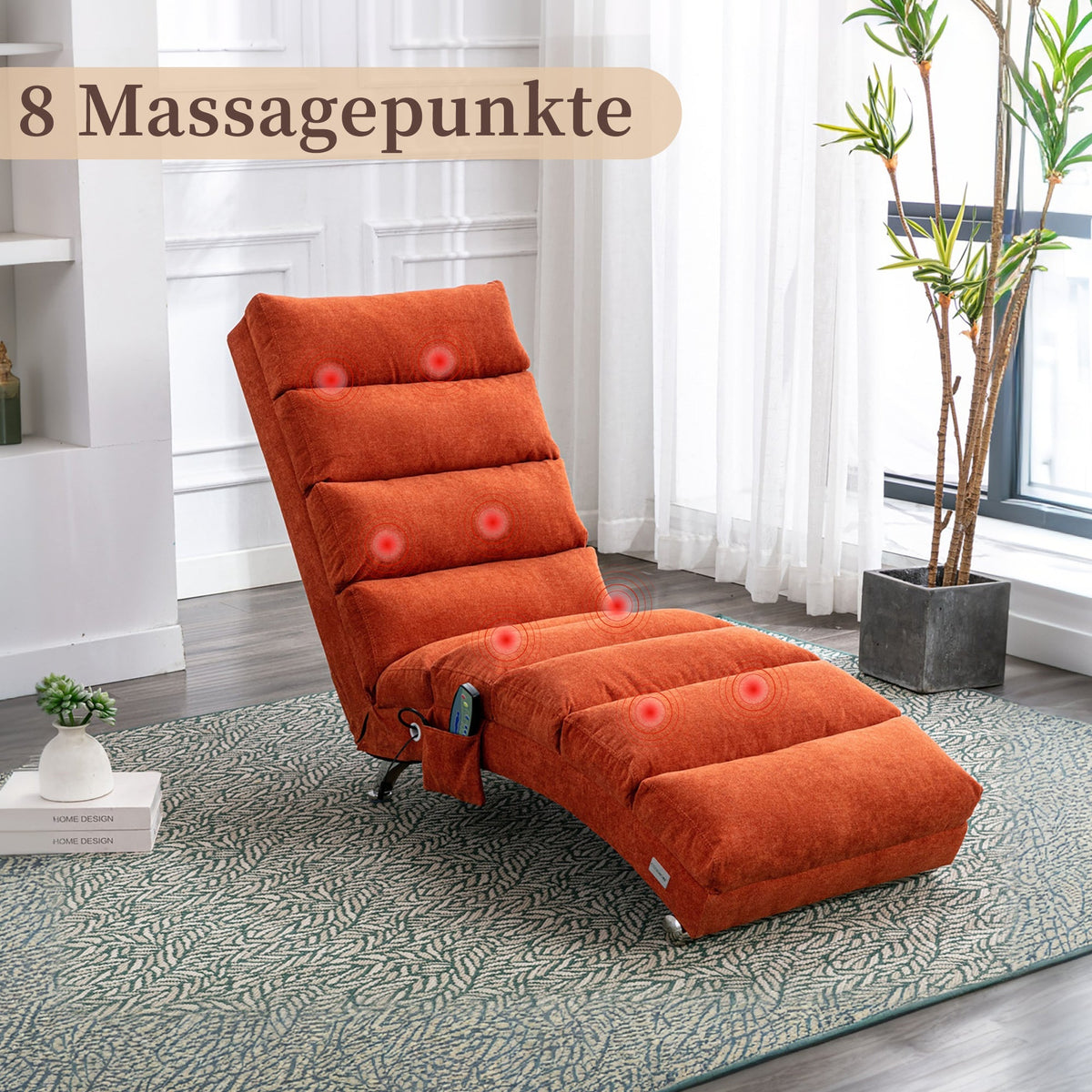 Relaxation Lounger with Full Body Support and Vibration Function, Bagcloth