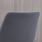 Dining Chairs, Set of 2 Upholstered Velvet, Steel Legs, Grey