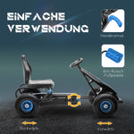 Children's Go-Kart with Pedals, Adjustable Seat, Blue and Black