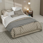 Modern Bed Frame 140x200cm Pneumatic Rod, Beige Dutch Velour