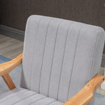 Wing Chair with Armrests, Scandi Design, Light Grey