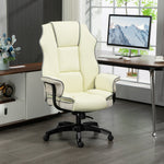 Office Chair, Ergonomic Adjustable Reclining, Cream