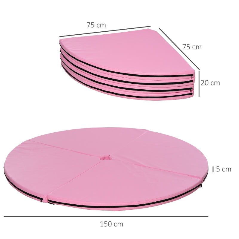Pole Dance Mat, 5cm Thick Round for Gymnastics and Yoga, Pink Plastic