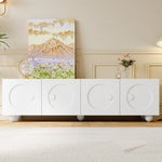Modern Low TV Cabinet 180.5x38x50cm - White