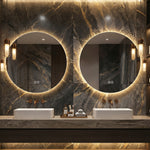 Round LED Bathroom Mirror 80 cm - Anti-Fog Dimmable HD Silver Glass