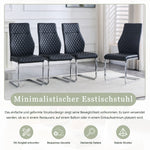 Dining Chair Set of 2, High Backrest and Padded Seat with Metal Frame, Black Diamond Pattern