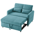 Sofa Bed, Two-Seater Folding Extendable, Three-Level Adjustable Backrest, Cotton Linen Fabric