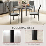 Dining Chairs Set of 4 with Backrest, Metal Legs, Dark Grey Velvet
