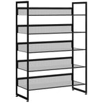 Small Shoe Rack, Tall Narrow 5-Shelf, Black