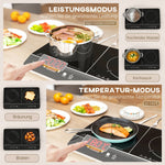Induction Hob, 2 Plate Portable, 3500W, Black