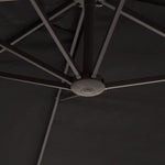 Parasol Double Patio Umbrella with Hand Crank, Oval, Black