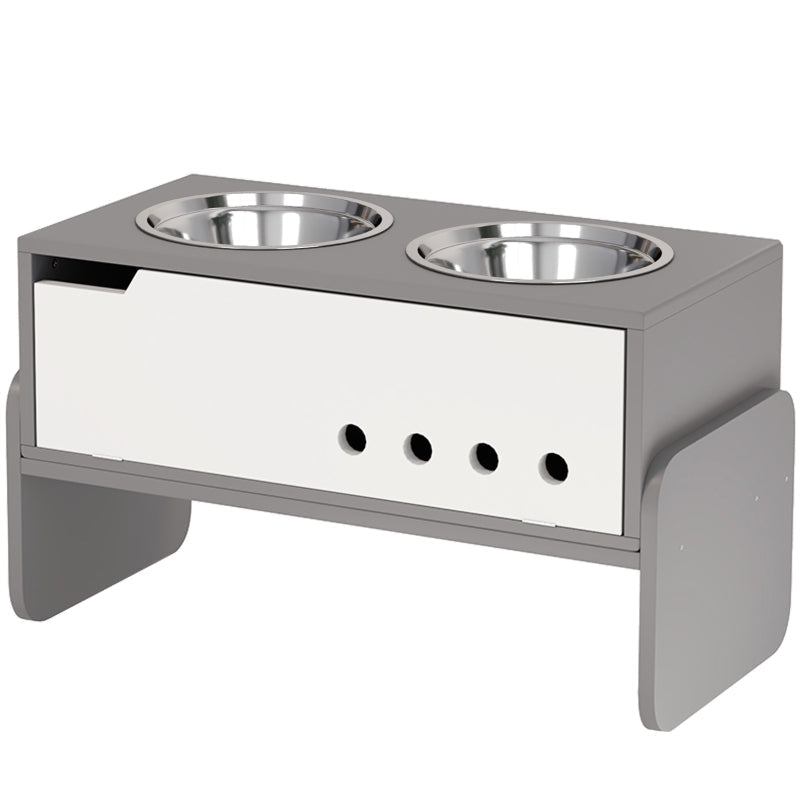 Elevated Dog Feeding Station, 2x2000ml Bowls, Grey