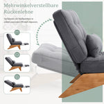 Lounge Chair Adjustable Backless Footrest Lumbar Cushion Wooden Legs, Fabric