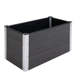 Raised Garden Bed Planter, Weatherproof WPC/Aluminum, 100x50x50cm, Grey