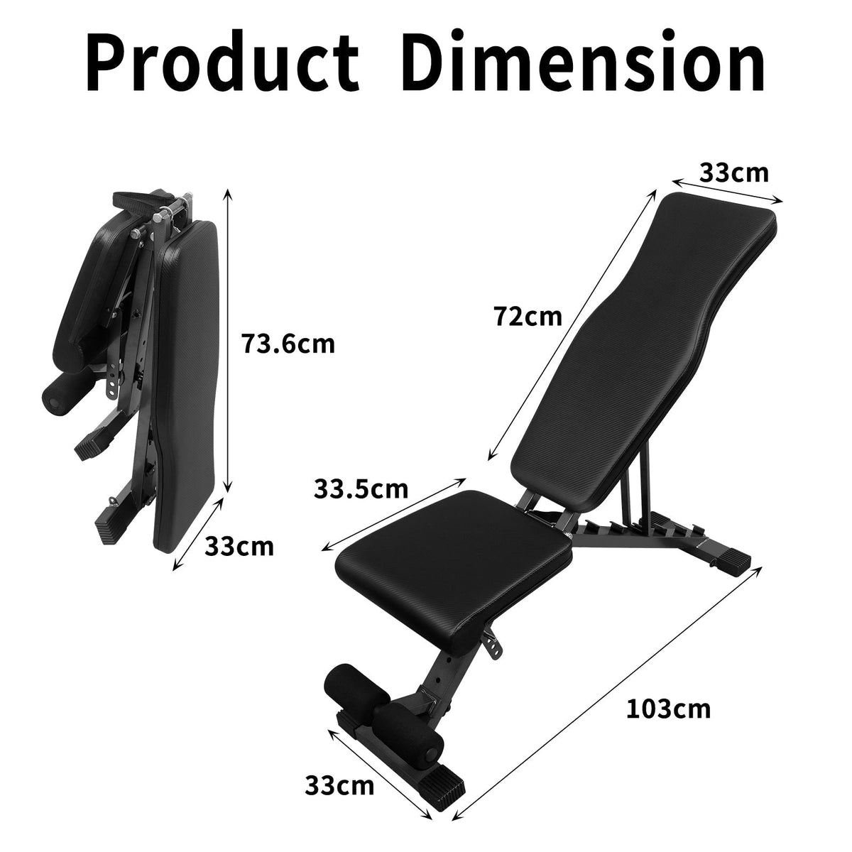 Weight Bench, Adjustable Strength Training Sit-up Chair, Multi-Purpose Foldable