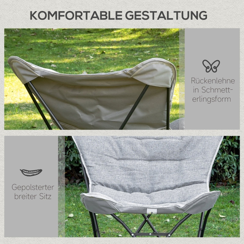 Foldable Camping Chair 120kg Load Capacity, Portable, with Armrests