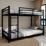 Metal Bunk Bed, Two Single Beds, Heavy-Duty, Quiet, Safety Railing, No Box Spring Required, Metal