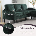 Sofa, 4-Seater with Footstool & Storage, Velvet