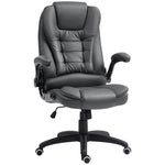 Office Chair, Ergonomic Executive with Rocking Function, Faux Leather, Dark Grey
