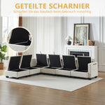 Modular Corner Sofa U-Shaped 6-Seater Storage Ottoman Chaise - Chenille