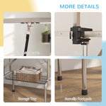 Grooming Table, Height Adjustable Foldable with Basket, Black
