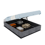 Bed Frame 140x200cm with Gas Lift & Mattress, Grey Dutch Velvet