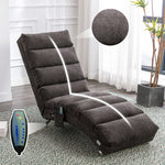 Relaxation Lounger with Vibration Function and Side Pockets, Bagcloth and Metal
