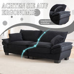 Double Sofa, Modern Simple Feather Bed, Black